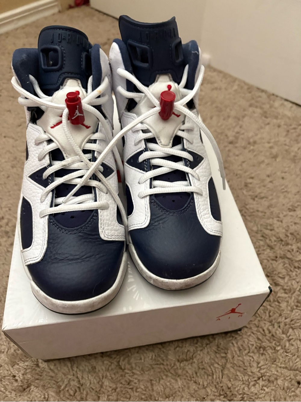 Jordan Kids' Navy, White & Red High-Top Sneakers